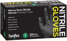 Load image into Gallery viewer, Saniflex Heavy Duty Black Nitrile Gloves 100 Pack (Carton of 10 boxes)