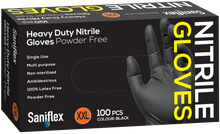 Load image into Gallery viewer, Saniflex Heavy Duty Black Nitrile Gloves 100 Pack (Carton of 10 boxes)