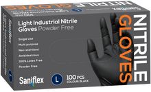 Load image into Gallery viewer, Saniflex Light Industrial Black Nitrile Gloves 100 Pack (Carton of 10 boxes)