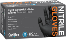 Load image into Gallery viewer, Saniflex Light Industrial Black Nitrile Gloves 100 Pack (Carton of 10 boxes)