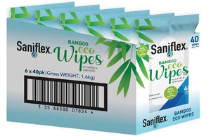 Bamboo Eco Wipes for Hands & Surfaces 40 Pack (Carton of 48 Packs)