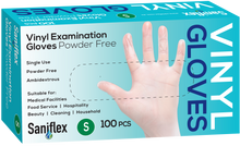 Load image into Gallery viewer, Disposable Vinyl Gloves, Powder Free - Clear - 100 Pack ( Carton of 10 boxes )
