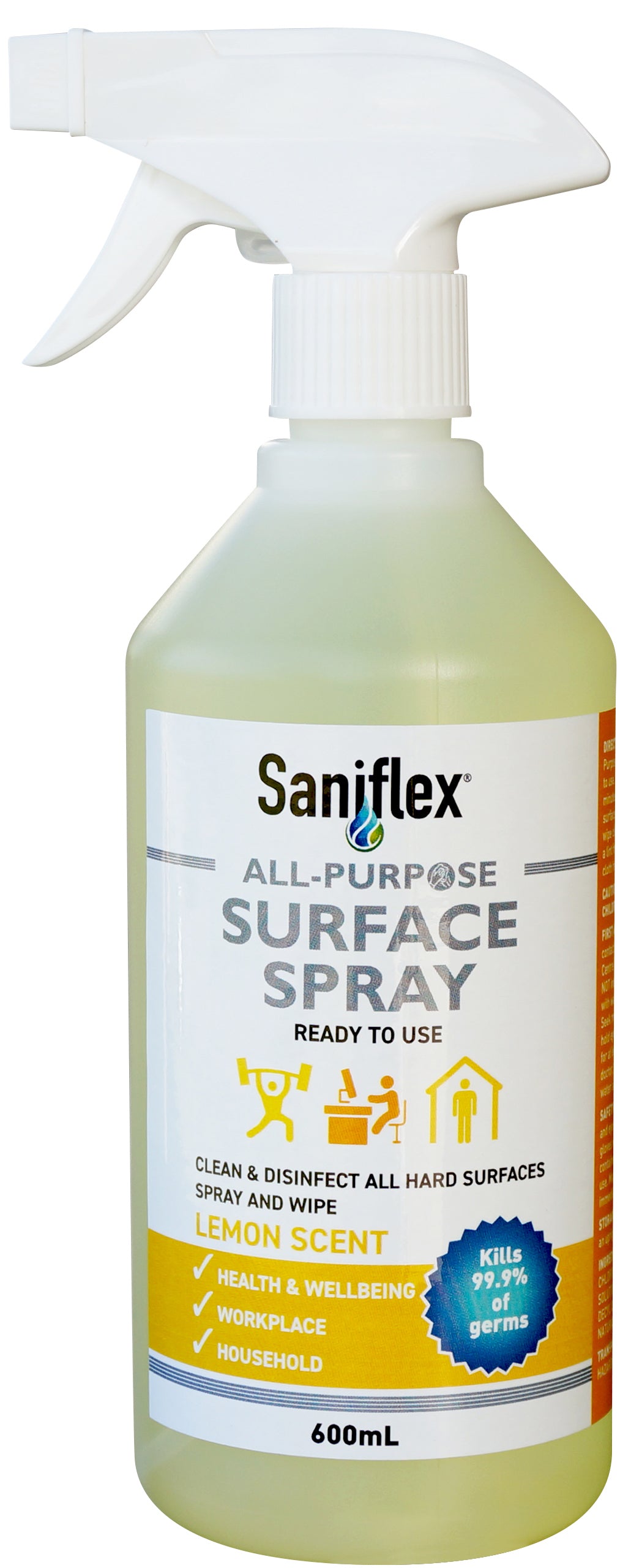 All Purpose Surface Spray Lemon Scent 600ml Spray Bottle (Carton of 12)