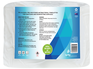 Saniflex 75% Alcohol Antibacterial Surface Wipes 1250 Bag (Carton of 2 Bags)
