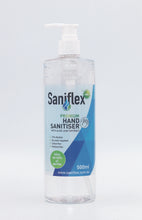 Load image into Gallery viewer, Saniflex Rinse Free Hand Sanitiser 500ml Bottle With Plunger (Carton of 20 Bottles)
