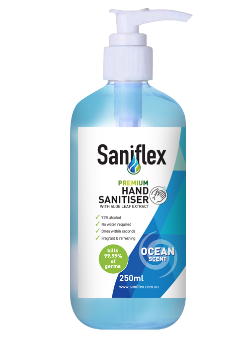 Saniflex Ocean Scent Rinse Free Hand Sanitiser 250ml (Carton of 36 Bottles)